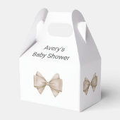 Beige Bow Modern Boho Baby shower Bedankdoosjes (Voorkant Zijde)