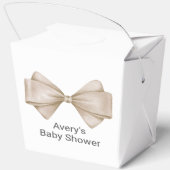 Beige Bow Modern Boho Baby shower Bedankdoosjes (Achterkant)