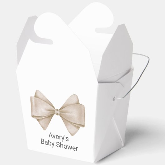 Beige Bow Modern Boho Baby shower Bedankdoosjes (Open)