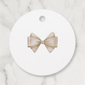 Beige Bow Modern Boho Baby shower Bedankjes Labels (Achterkant)