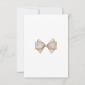 Beige Bow Modern Boho Baby shower Bedankkaart (Achterkant)
