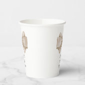 Beige Bow Modern Boho Baby shower Papieren Bekers (Links)