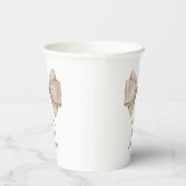 Beige Bow Modern Boho Baby shower Papieren Bekers (Rechts)