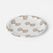 Beige Bow Modern Boho Baby shower Papieren Bordje (Gekanteld)