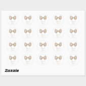 Beige Bow Modern Boho Baby shower Ronde Sticker (Vel)