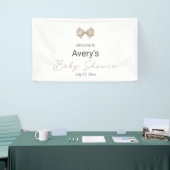 Beige Bow Modern Boho Baby shower Spandoek (Beurs)