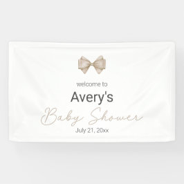 Beige Bow Modern Boho Baby shower Spandoek