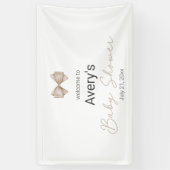 Beige Bow Modern Boho Baby shower Spandoek (Verticaal)