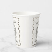 Beige Bow Retro Hart Coquette Cake Valentijnse Papieren Bekers (Rechts)