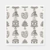 Beige Bow Retro Hart Coquette Cake Valentijnse Servet (Voorkant)