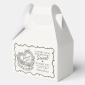 Beige Bow Retro Hart Coquette Cake Vrijgezellenfee Bedankdoosjes (Voorkant)