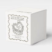 Beige Bow Retro Hart Coquette Cake Vrijgezellenfee Bedankdoosjes (Voorkant Zijde)