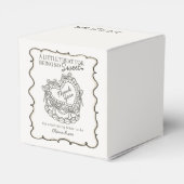 Beige Bow Retro Hart Coquette Cake Vrijgezellenfee Bedankdoosjes (Achterkant)