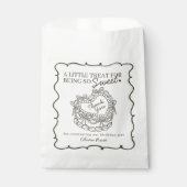 Beige Bow Retro Hart Coquette Taart Verjaardag Bedankzakje (Voorkant)