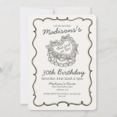 Beige Bow Retro Hart Coquette Taart Verjaardag Kaart (Voorkant)