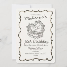 Beige Bow Retro Hart Coquette Taart Verjaardag Kaart