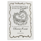 Beige Bow Retro Hart Coquette Taart Verjaardag Medium Cadeauzakje (Voorkant)