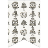 Beige Bow Retro Hart Coquette Taart Verjaardag Vlaggetjes (Eerste vlag)