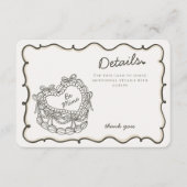 Beige Bow Retro Heart Coquette Cake Details Invoeg Informatiekaartje (Voorkant)