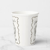 Beige Bow Retro Heart Coquette Cake Galentines Papieren Bekers (Rechts)