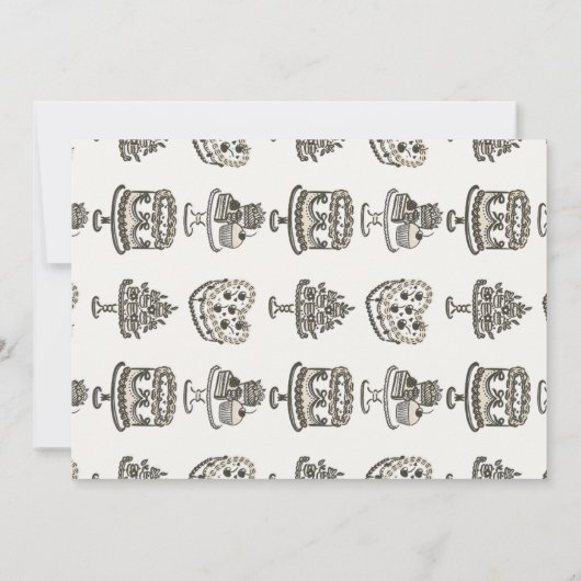 Beige Bow Retro Heart Coquette Cake Time Capsule Kaart (Achterkant)