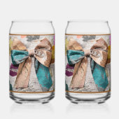 Beige Bow Soda Glass Blikvorm Glas (Voorkant)
