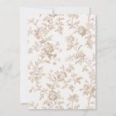 Beige Bow Toile Ze bindt het knoop Vrijgezellenfee Kaart (Achterkant)