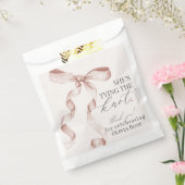 Beige Bow Tying The Knot Vrijgezellenfeest Dessert Bedankzakje (Gezegeld)