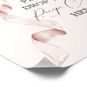 Beige Bow Vrijgezellenfeest Deel een Recept Kaart  Poster (Hoek)