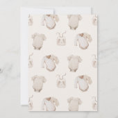 Beige Boys Baby Kleding Baby shower Kaart (Achterkant)