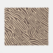 Beige Braune Zebra Streifen Druck Fleece Deken (Voorkant (Horizontaal))