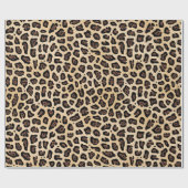 Beige Braunes Jaguar Flecken Druck Cadeaupapier (Vlak)