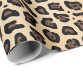 Beige Braunes Jaguar Flecken Druck Cadeaupapier (Rol Hoek)