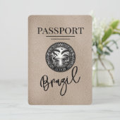 Beige Brazilië paspoort Bewaar de datum Save The Date (Staand voorkant)