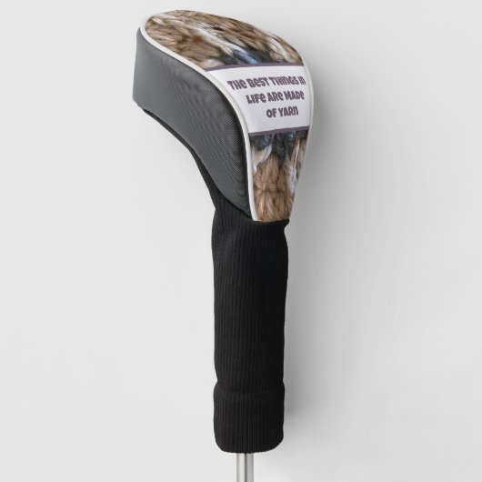 Beige Breister Haak Crafty Kleurrijke Love Yarn Golfheadcover (Schuin)