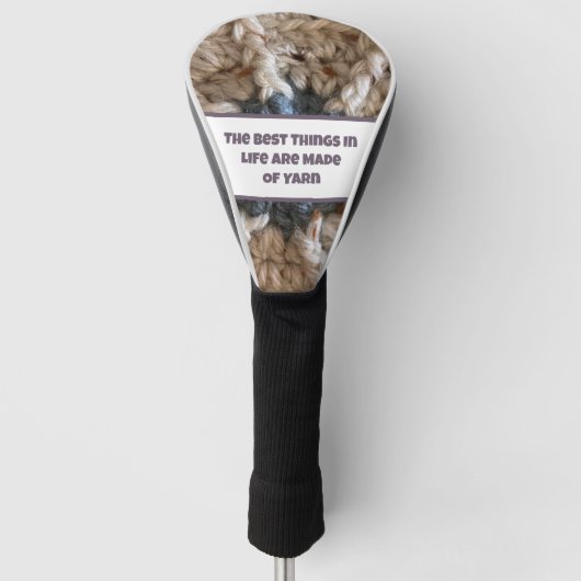 Beige Breister Haak Crafty Kleurrijke Love Yarn Golfheadcover (Voorkant)