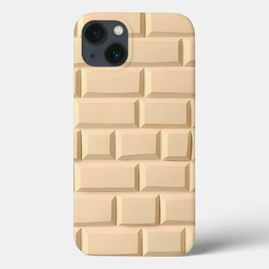 Beige Brick Pattern iPhone Case Modern Style (Achterkant)
