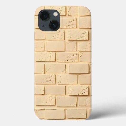 Beige Brick Texture iPhone Case Urban Style (Achterkant)