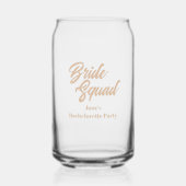 Beige Bride Squad Bachelorette Feest Blikvorm Glas (Voorkant)