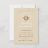 Beige Bronze First Communie Kaart (Voorkant)