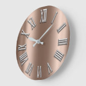 Beige Bronze Gray Metal Gray Silver Roman Number Grote Klok (Hoek)