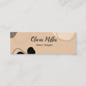 Beige Brown Abstract Boho Modern Professional Mini Visitekaartje (Voorkant)
