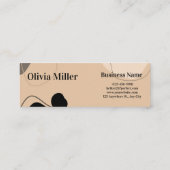 Beige Brown Abstract Boho Modern Professional Mini Visitekaartje (Achterkant)