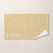  Beige &Brown Abstract Pattern Custom Name Bad Handdoek (Handdoek)