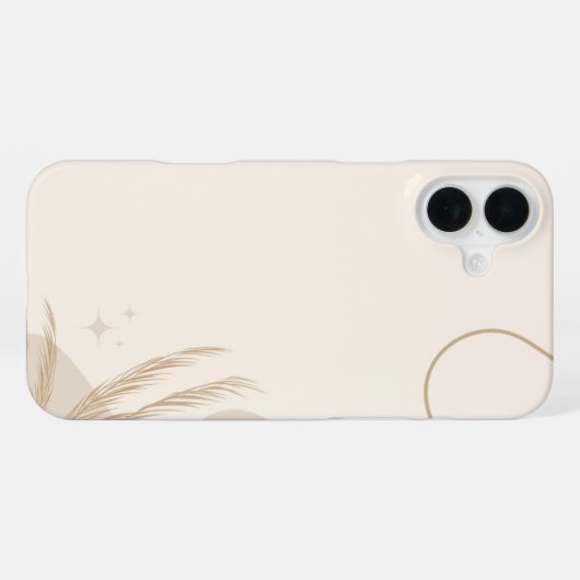 Beige Brown Aesthetic Floral Linktree Background | iPhone Hoesje (Achterkant horizontaal)