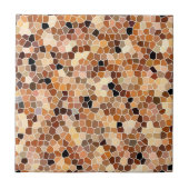 Beige, Brown and Black Honeycomb Pattern Mosaic Tegeltje (Voorkant)