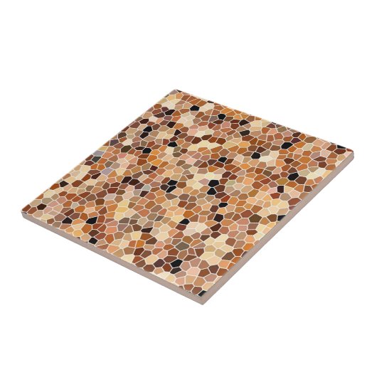 Beige, Brown and Black Honeycomb Pattern Mosaic Tegeltje (Zijkant)
