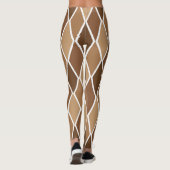 Beige Brown Argyle Harlequin Diamond Trendy Leggings (Achterkant)