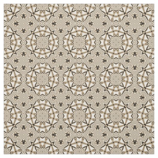Beige Brown Black White Aztec Mosaic Pattern Stof (Swatch)