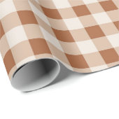 Beige Brown Buffalo Plaid Holiday Cadeaupapier (Rol Hoek)